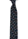 Kolem Krku Černá bavlněná kravata s paisley
