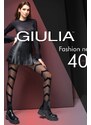 Giulia Černé vzorované punčochy Fashion Net 7 40DEN
