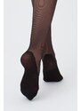 Giulia Matné černé punčochy se zesíleným chodidlem Footies Style 20DEN