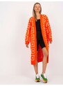 RUE PARIS ORANŽOVÝ DLOUHÝ OVERSIZED KARDIGAN -ORANGE Oranžová