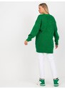 Fashionhunters Zelený kardigan s ozdobnými knoflíky RUE PARIS