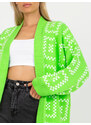 RUE PARIS NEONOVĚ ZELENÝ DLOUHÝ OVERSIZED KARDIGAN --FLUO GREEN Vzory