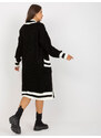 Fashionhunters Černý dlouhý kardigan s kapsami od RUE PARIS
