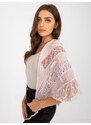 Fashionhunters Dámský růžový šátek s květinovým potiskem