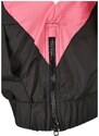 Ladies Starter Colorblock Halfzip Windbreaker - black/pinkgrapefruit