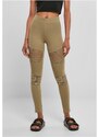 URBAN CLASSICS Ladies Laces Inset Leggings - khaki