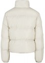URBAN CLASSICS Ladies Short Peached Puffer Jacket - whitesand