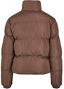 URBAN CLASSICS Ladies Short Peached Puffer Jacket - bark