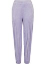 Dámské Urban Classics High Waist Ballon Velvet Sweat Pants - fialové