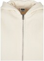 URBAN CLASSICS Ladies Short Oversized Zip Jacket - whitesand