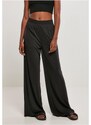 URBAN CLASSICS Ladies Modal Wide Leg Pants - black