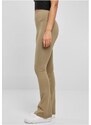 URBAN CLASSICS Ladies Organic Stretch Jersey Bootcut Leggings - khaki