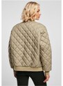 Dámská bomber bunda Urban Classics Oversized Diamond Quilted - khaki