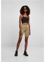 URBAN CLASSICS Ladies High Waist Tech Mesh Cycle Shorts - khaki