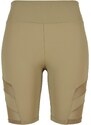 URBAN CLASSICS Ladies High Waist Tech Mesh Cycle Shorts - khaki