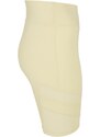 URBAN CLASSICS Ladies High Waist Tech Mesh Cycle Shorts - softyellow