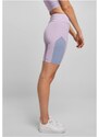 URBAN CLASSICS Ladies Color Block Cycle Shorts - lilac/violablue