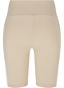 URBAN CLASSICS Ladies Color Block Cycle Shorts - softseagrass/white