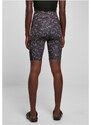 URBAN CLASSICS Ladies High Waist Tech Mesh AOP Cycle Shorts - blackpaisley