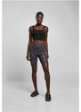 URBAN CLASSICS Ladies High Waist Tech Mesh AOP Cycle Shorts - blackpaisley