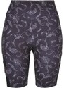 URBAN CLASSICS Ladies High Waist Tech Mesh AOP Cycle Shorts - blackpaisley