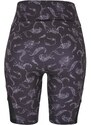 URBAN CLASSICS Ladies High Waist Tech Mesh AOP Cycle Shorts - blackpaisley