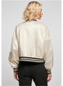 URBAN CLASSICS Ladies Short Oversized Satin College Jacket - softseagrass