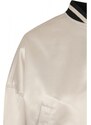 URBAN CLASSICS Ladies Short Oversized Satin College Jacket - softseagrass