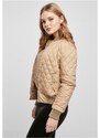 URBAN CLASSICS Ladies Diamond Quilt Nylon Jacket - unionbeige