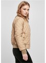 URBAN CLASSICS Ladies Diamond Quilt Nylon Jacket - unionbeige