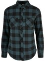 URBAN CLASSICS Ladies Turnup Checked Flanell Shirt - jasper/black