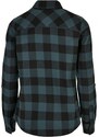 URBAN CLASSICS Ladies Turnup Checked Flanell Shirt - jasper/black