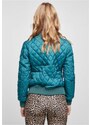 URBAN CLASSICS Ladies Diamond Quilt Nylon Jacket - jasper