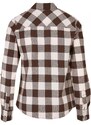 URBAN CLASSICS Ladies Turnup Checked Flanell Shirt - pink/brown