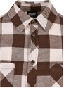 URBAN CLASSICS Ladies Turnup Checked Flanell Shirt - pink/brown