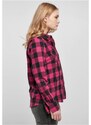 URBAN CLASSICS Ladies Turnup Checked Flanell Shirt - wildviolet/black