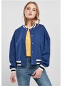 URBAN CLASSICS Ladies Oversized College Sweat Jacket - spaceblue