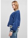 URBAN CLASSICS Ladies Oversized College Sweat Jacket - spaceblue