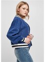 URBAN CLASSICS Ladies Oversized College Sweat Jacket - spaceblue