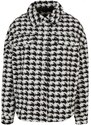 URBAN CLASSICS Ladies AOP Sherpa Overshirt - blackhoundstooth