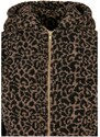 URBAN CLASSICS Ladies Short Oversized AOP Sherpa Jacket - darktaupeleo