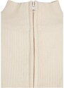 URBAN CLASSICS Ladies Cropped Rib Knit Zip Cardigan - whitesand