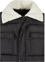 Pánská zimní bunda Urban Classics Sherpa Collar Padded Shirt - černá