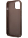 Ochranný kryt pro iPhone 14 PLUS - Guess, 4G Logo Back Brown
