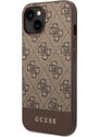 Ochranný kryt pro iPhone 14 - Guess, 4G Stripe Back Brown