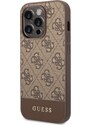 Ochranný kryt pro iPhone 14 Pro - Guess, 4G Stripe Back Brown