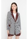 Trendyol Burgundy Double Breasted Woven Blazer Jacket