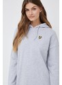 Bavlněné šaty Lyle & Scott šedá barva, mini