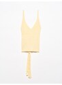 Dilvin 1055 Strap Tied Waist Knitwear Singlet-yellow