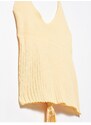 Dilvin 1055 Strap Tied Waist Knitwear Singlet-yellow